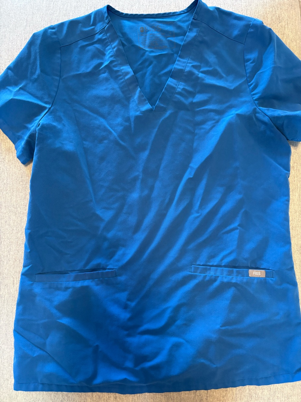 Figs Women's V-Neck Top in Royal Blue